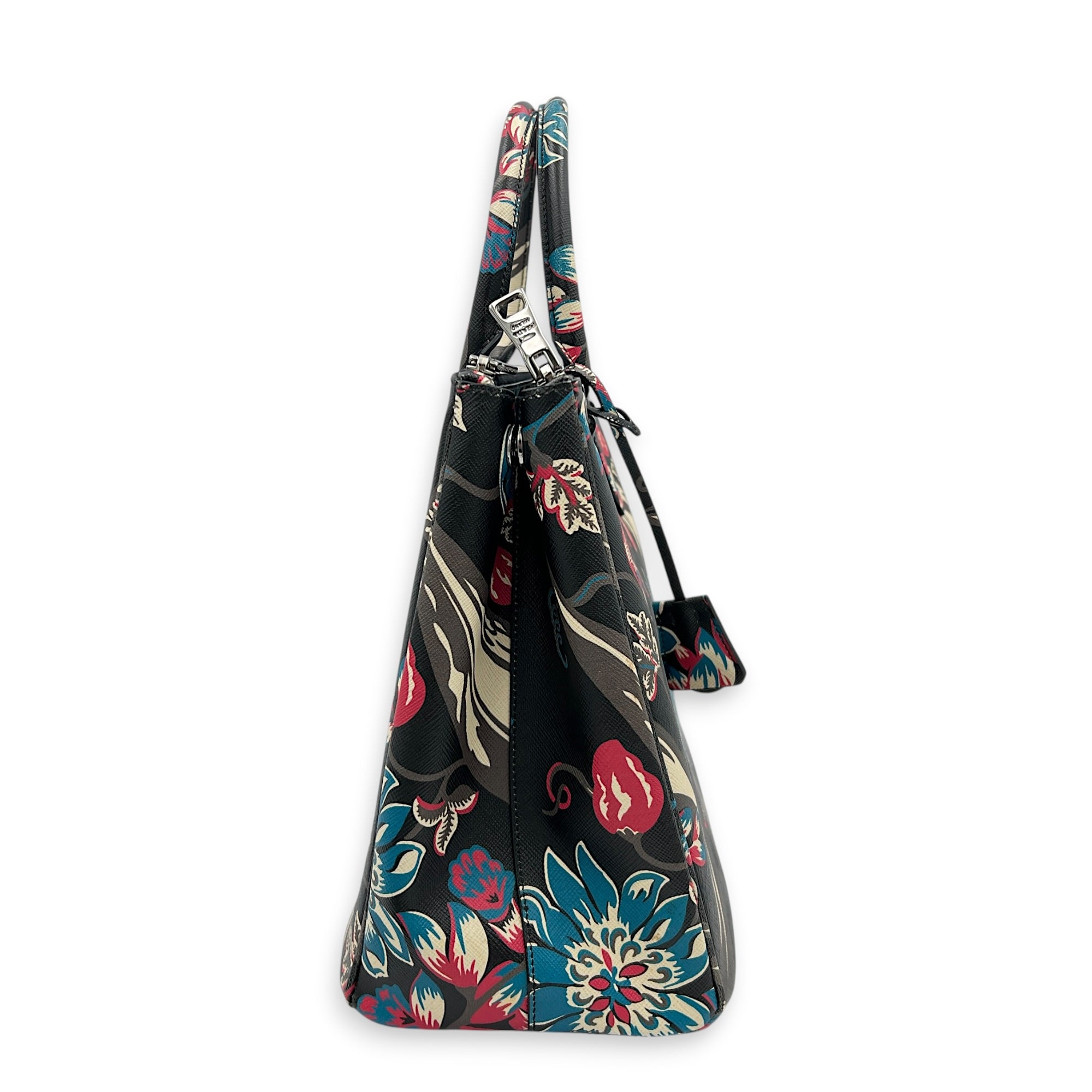 Galleria Top Handle Bag Multi-colour in Saffiano Leather, Silver hardware