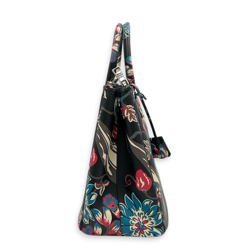 Galleria Top Handle Bag Multi-colour in Saffiano Leather, Silver hardware