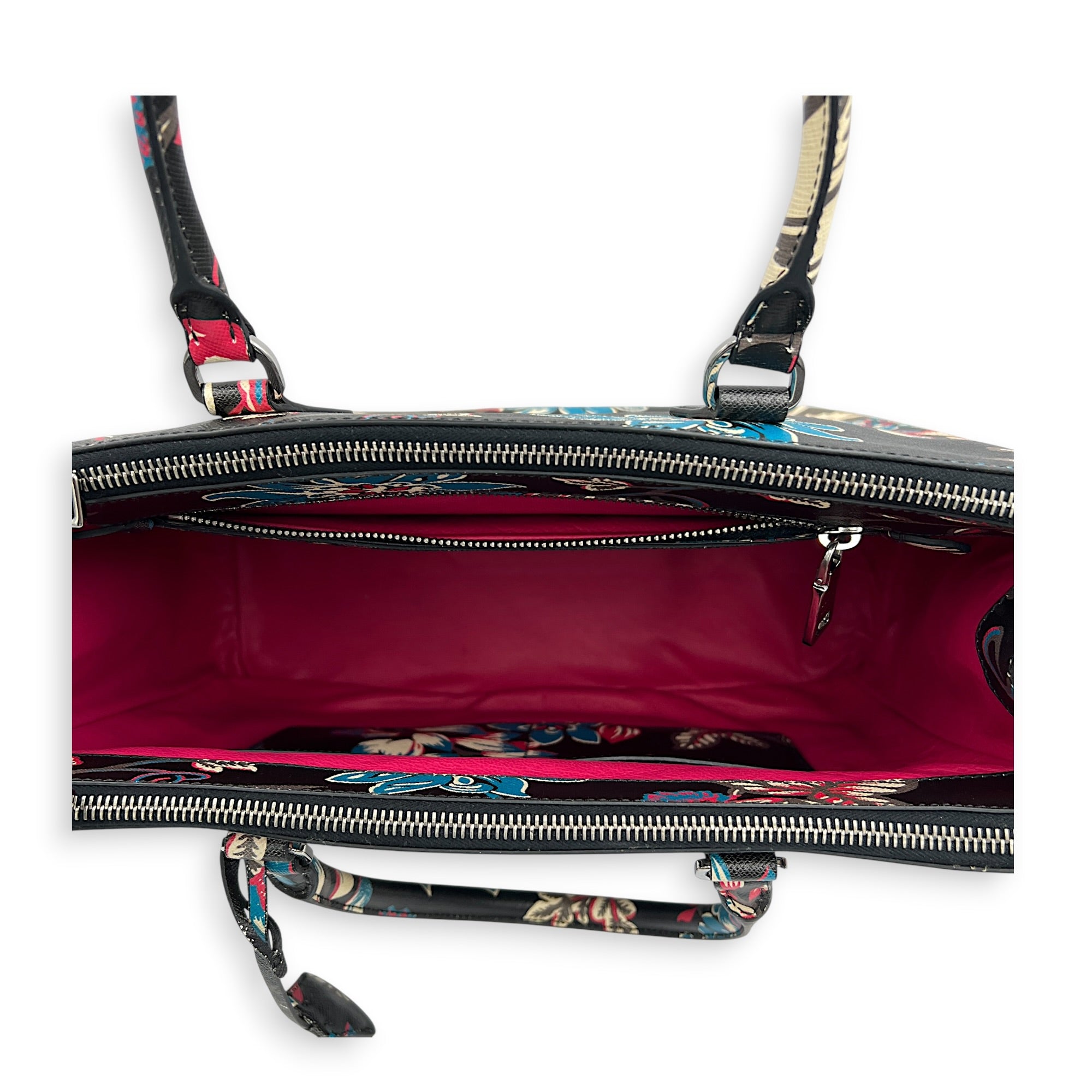 Galleria Top Handle Bag Multi-colour in Saffiano Leather, Silver hardware