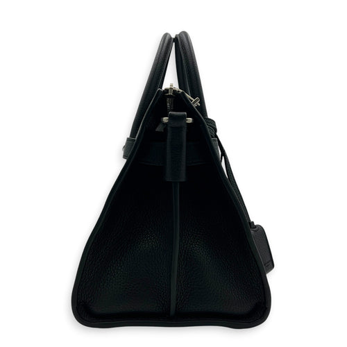 Sac de Jour Top Handle Bag Nano  Noir in Calfskin, Silver hardware
