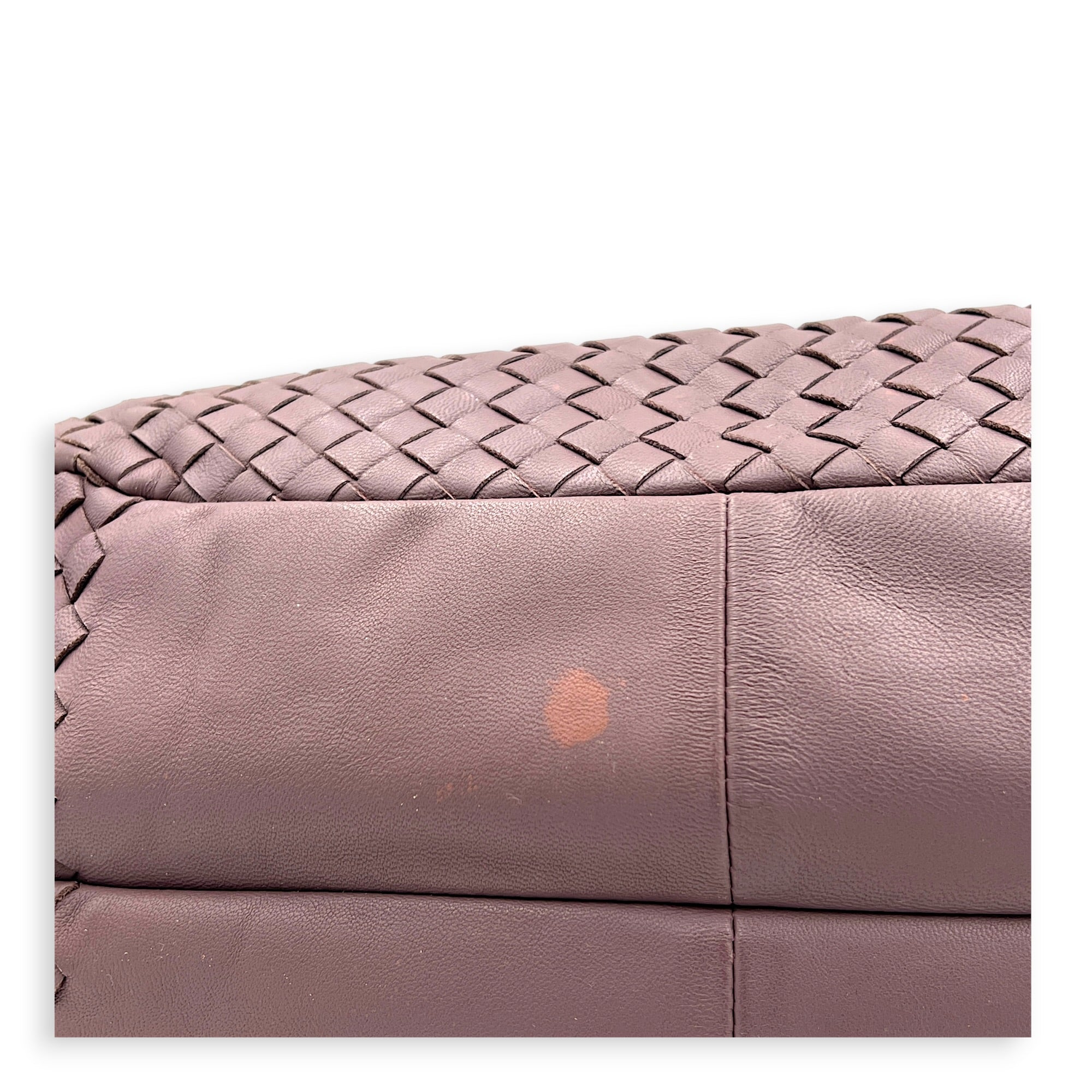 Campana Shoulder Bag Purple in Intrecciato Leather, Ruthenium hardware