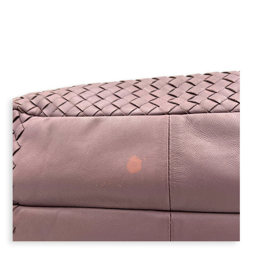 Campana Shoulder Bag Purple in Intrecciato Leather, Ruthenium hardware