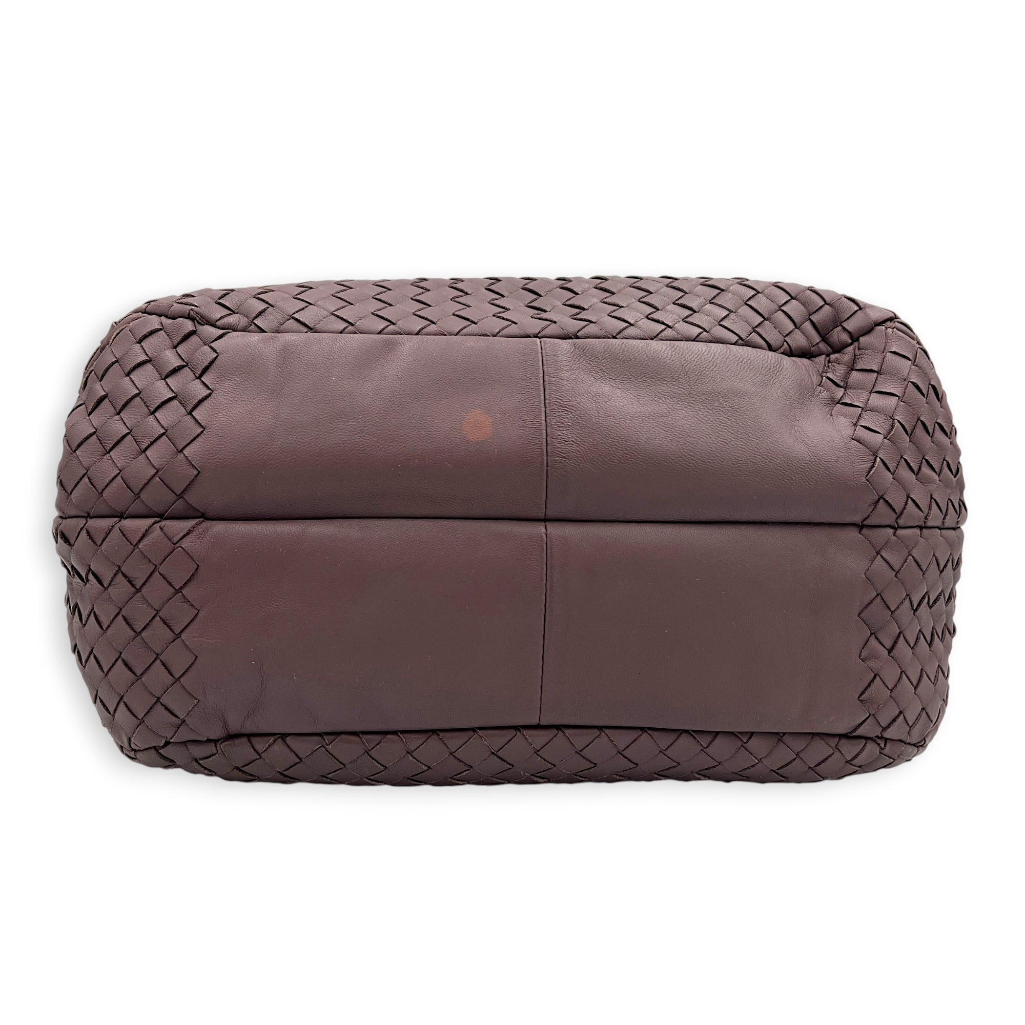 Campana Shoulder Bag Purple in Intrecciato Leather, Ruthenium hardware
