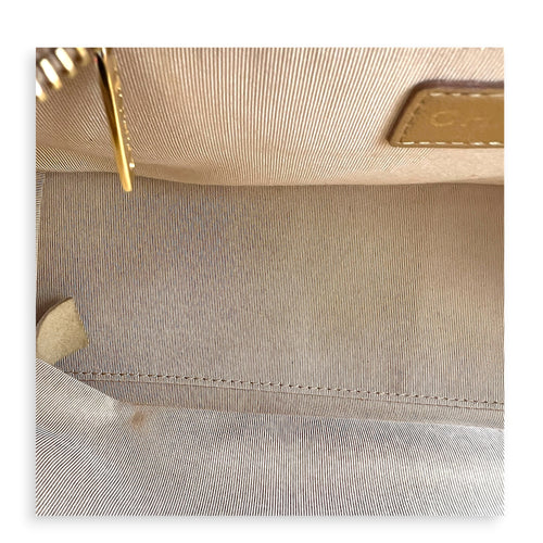 CC Boston Beige Top Handle Bag in Caviar Leather, Gold hardware