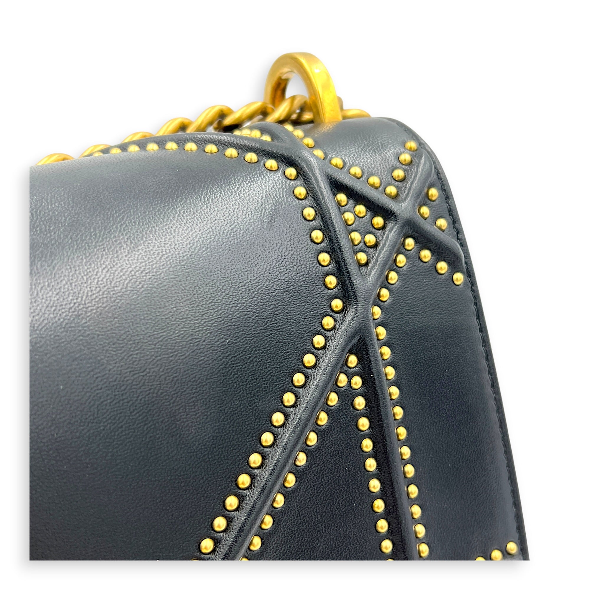 Diorama Shoulder Bag Black in Calfskin, Gold hardware