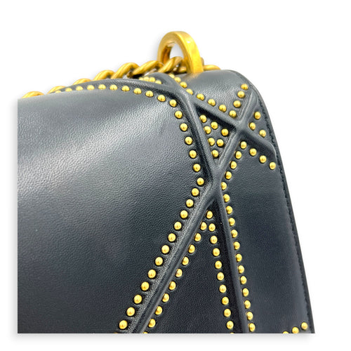 Diorama Shoulder Bag Black in Calfskin, Gold hardware