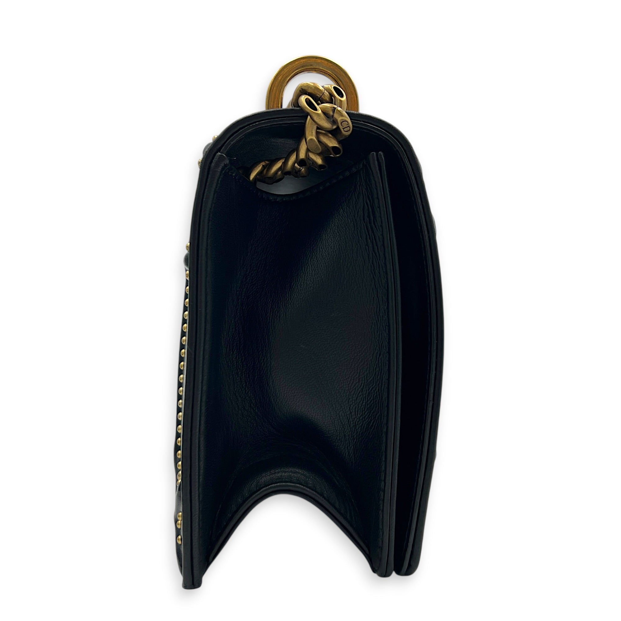 Diorama Shoulder Bag Black in Calfskin, Gold hardware