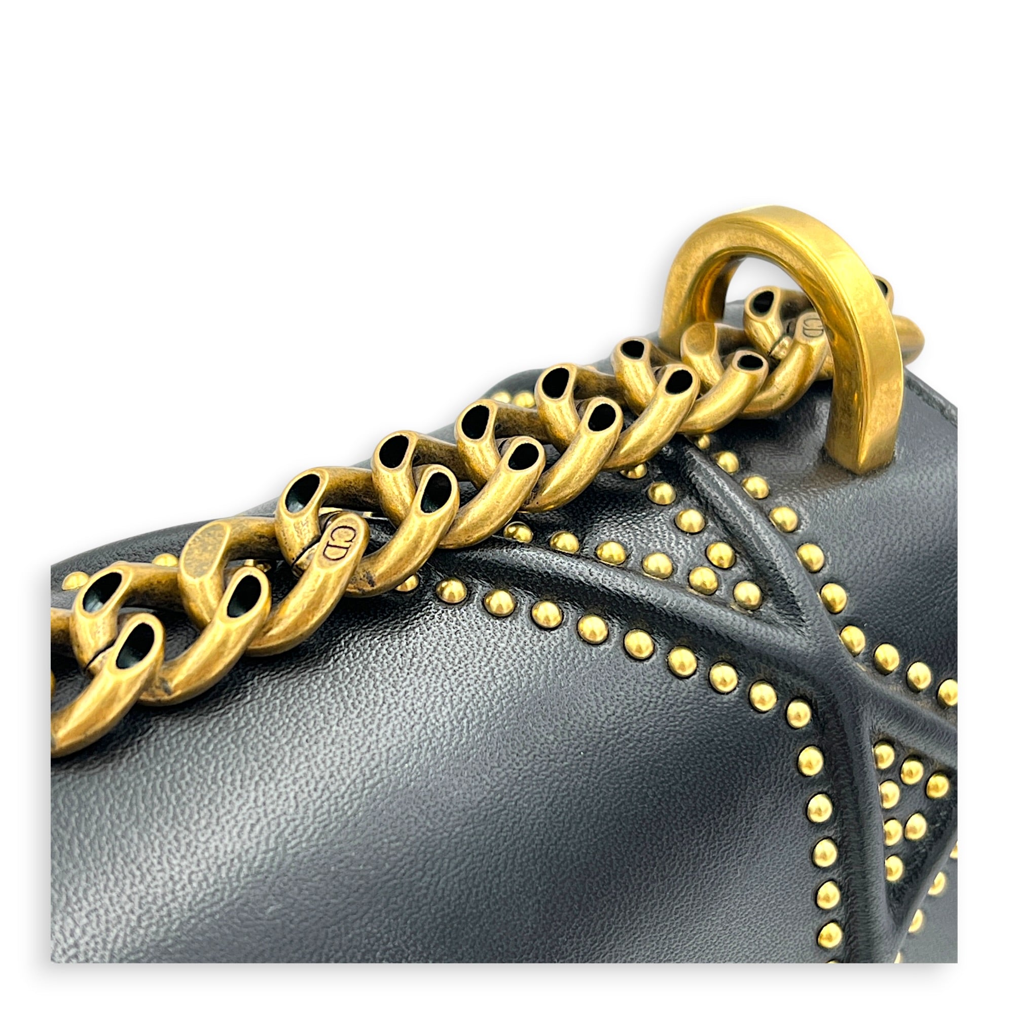 Diorama Shoulder Bag Black in Calfskin, Gold hardware