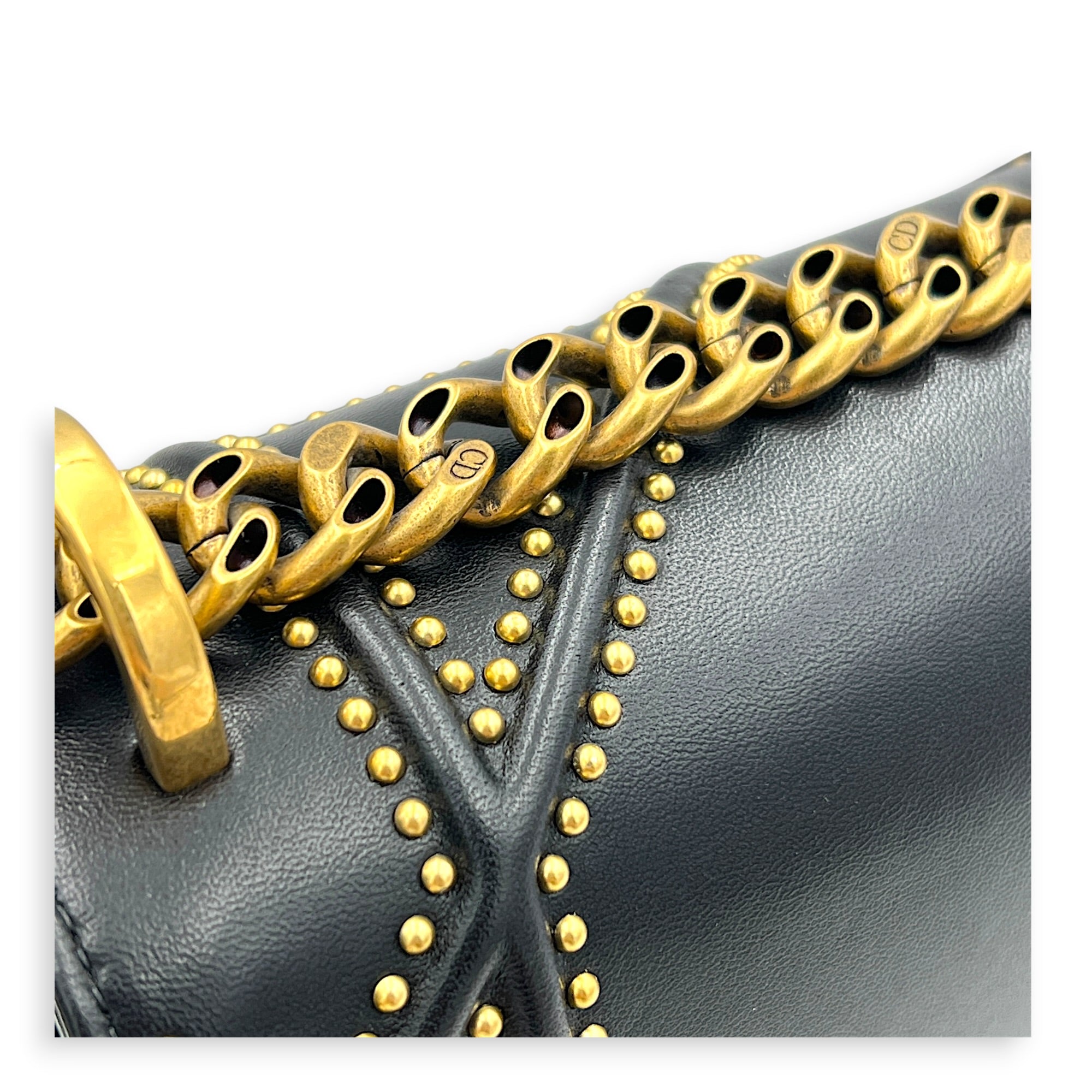 Diorama Shoulder Bag Black in Calfskin, Gold hardware