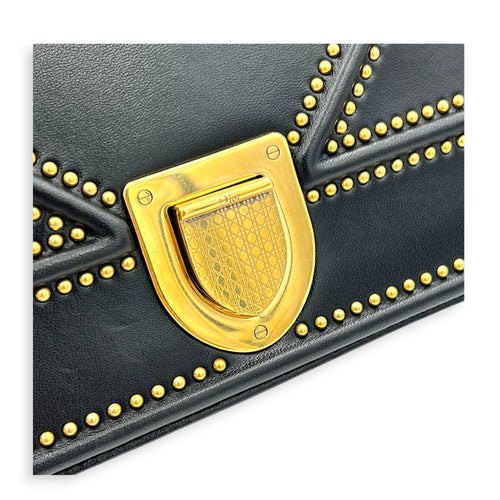 Diorama Shoulder Bag Black in Calfskin, Gold hardware