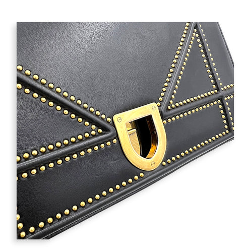 Diorama Shoulder Bag Black in Calfskin, Gold hardware