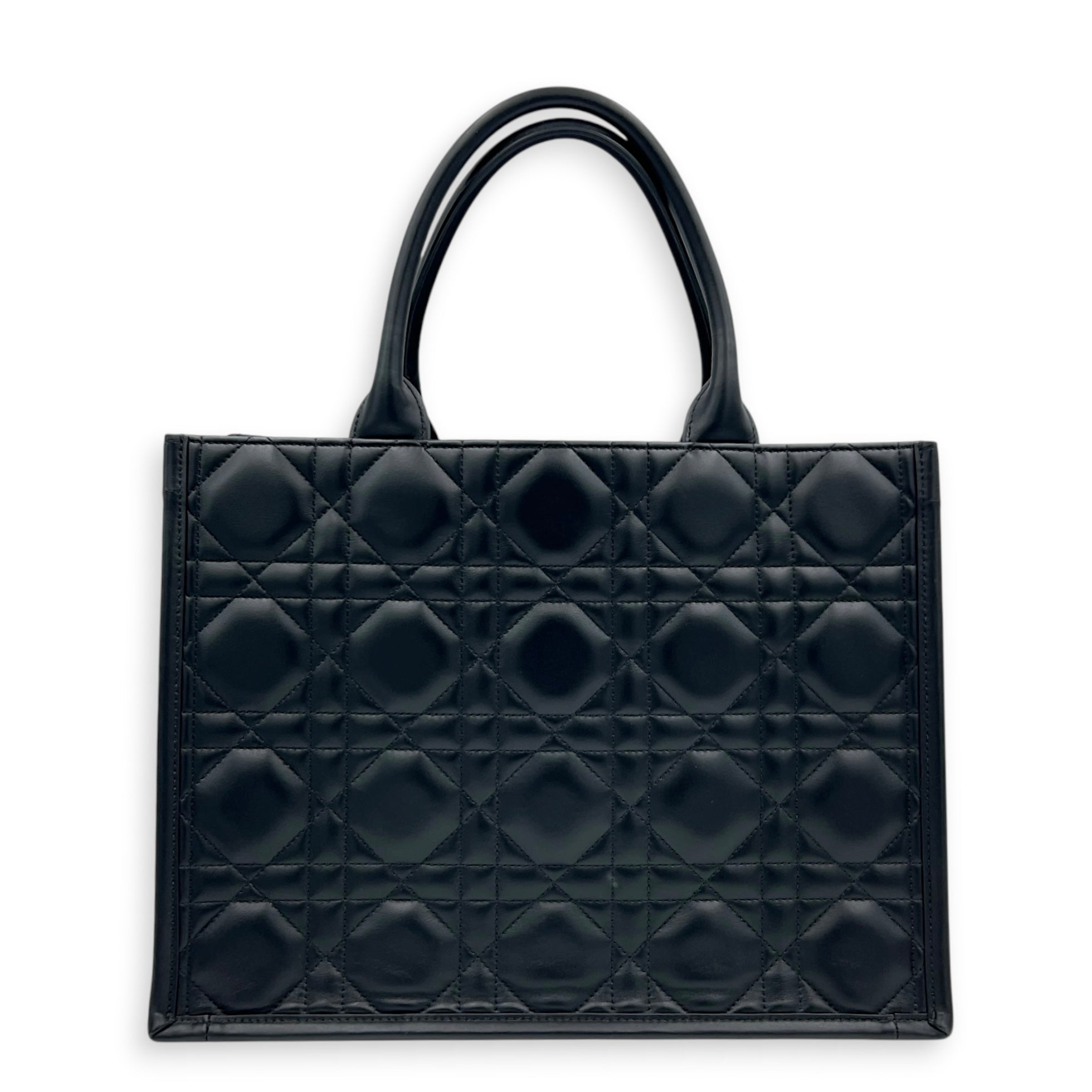Book Tote Tote Bag Medium Black in Calfskin, Gold hardware