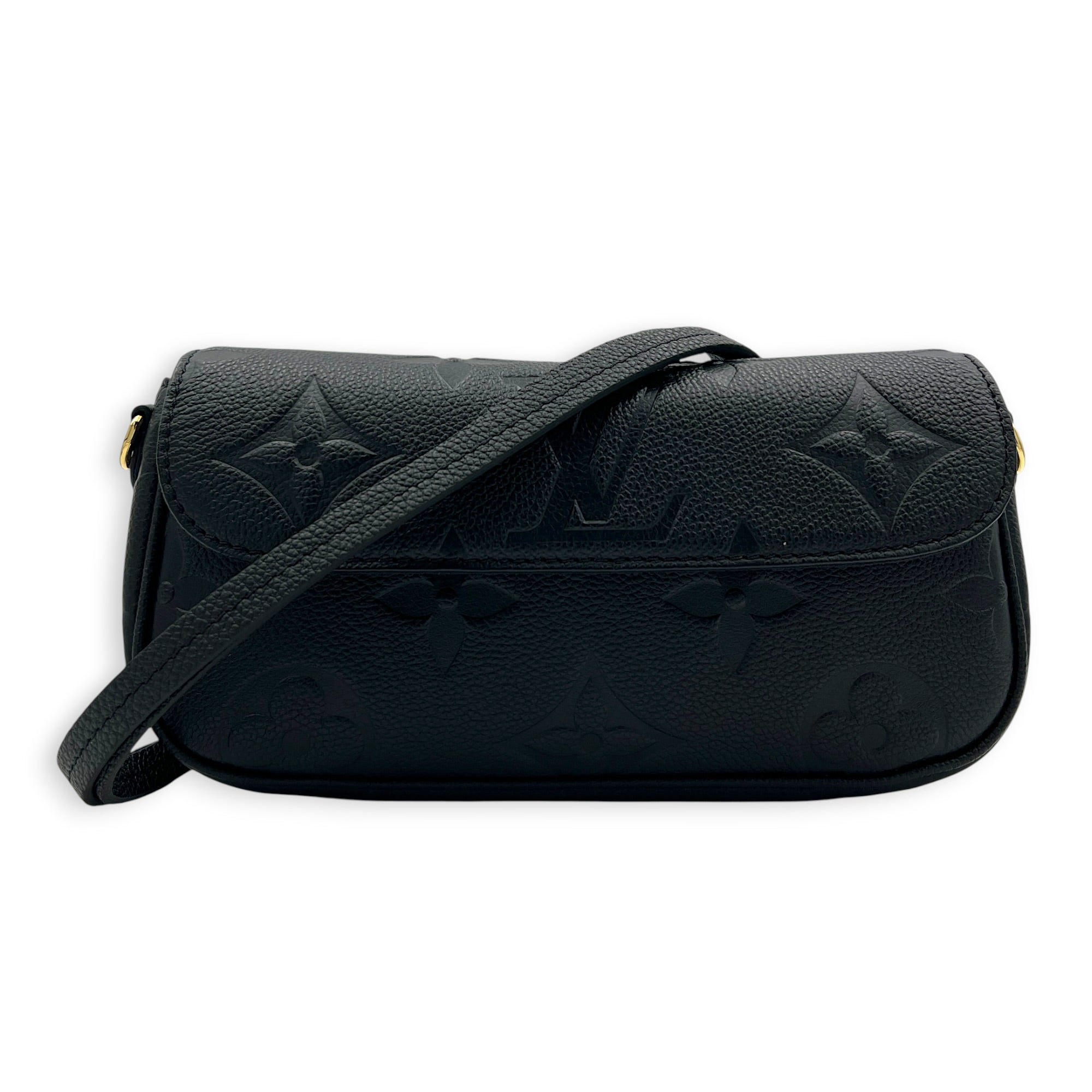 Ivy Wallet On Chain Black in Monogram Empreinte Leather, Gold hardware