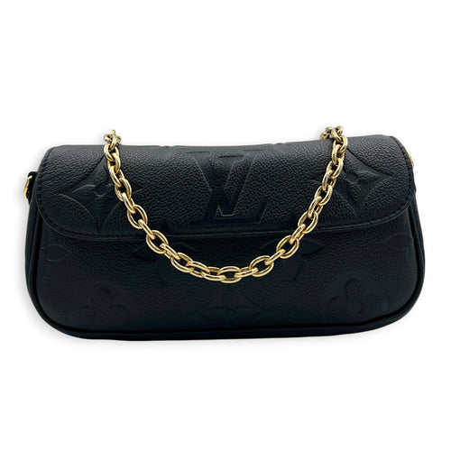 Ivy Wallet On Chain Black in Monogram Empreinte Leather, Gold hardware
