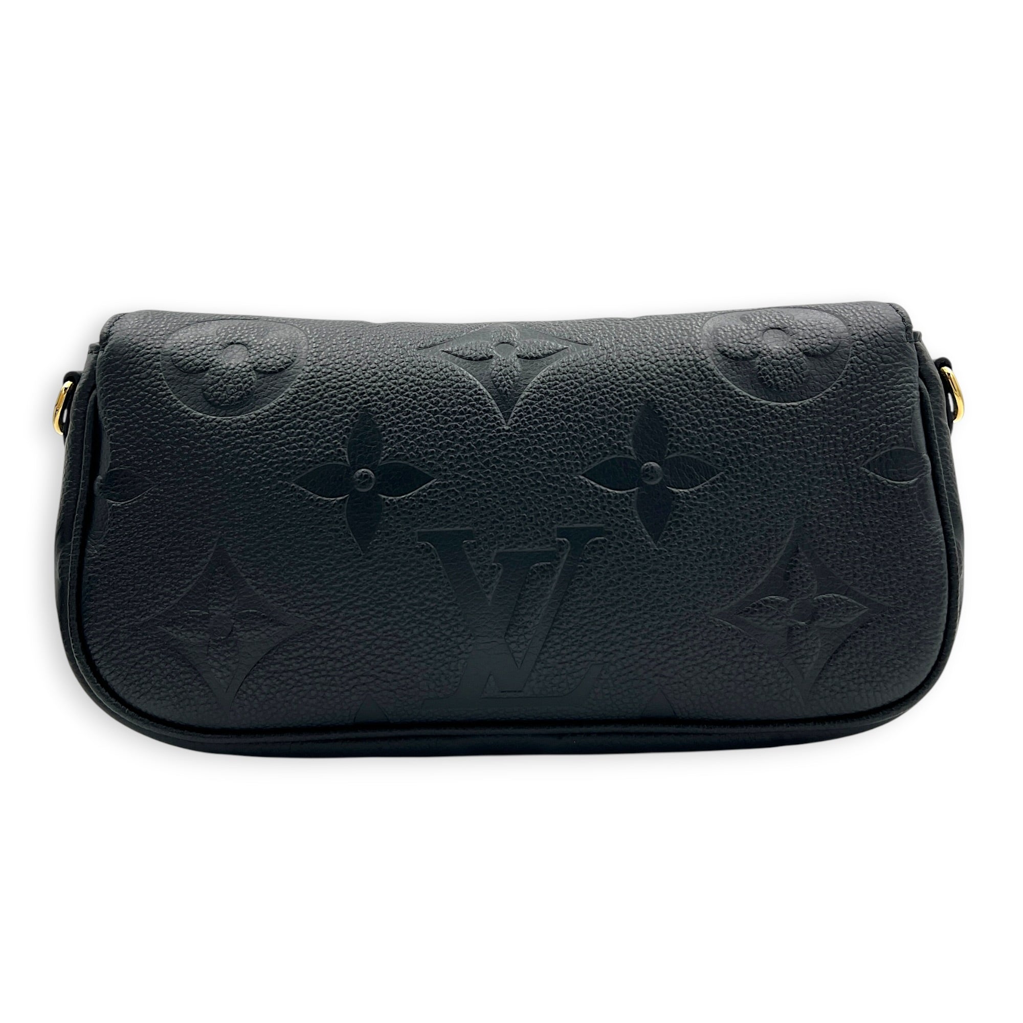 Ivy Wallet On Chain Black in Monogram Empreinte Leather, Gold hardware