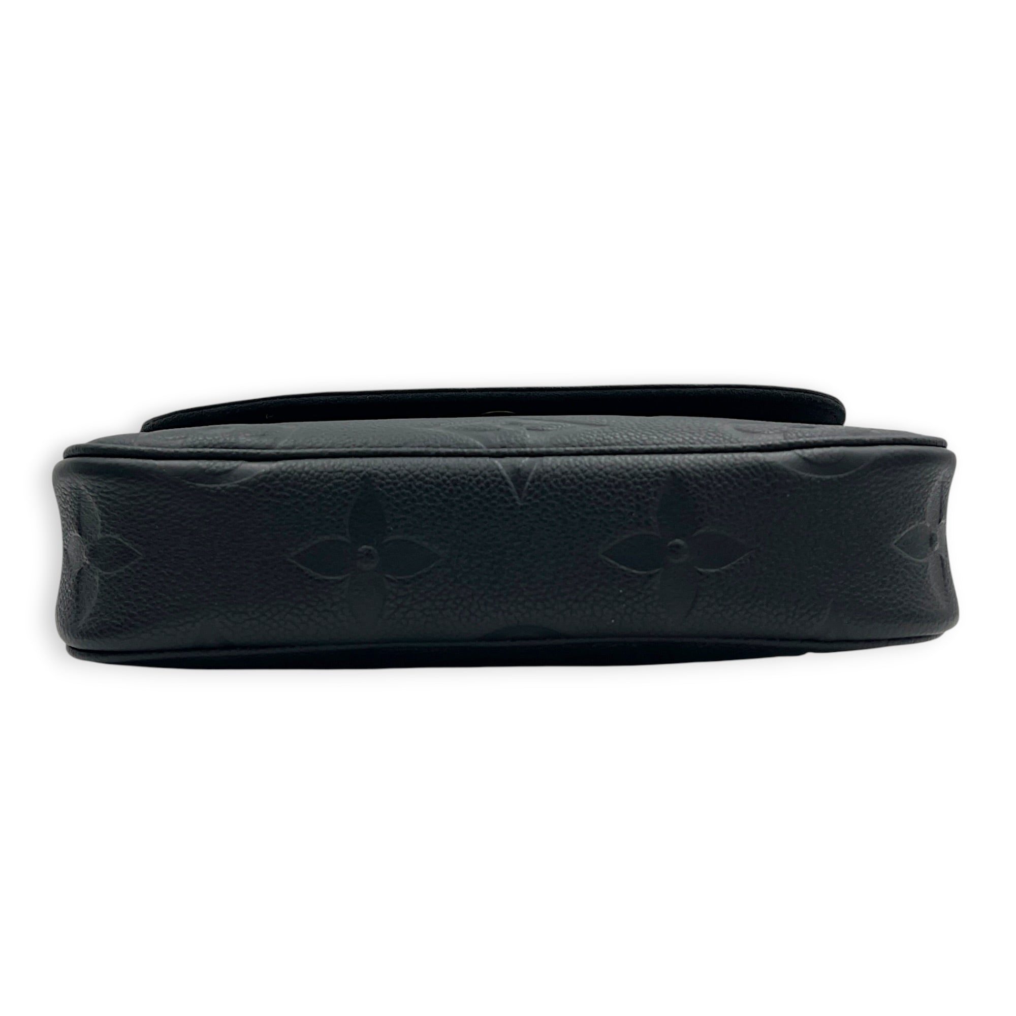 Ivy Wallet On Chain Black in Monogram Empreinte Leather, Gold hardware