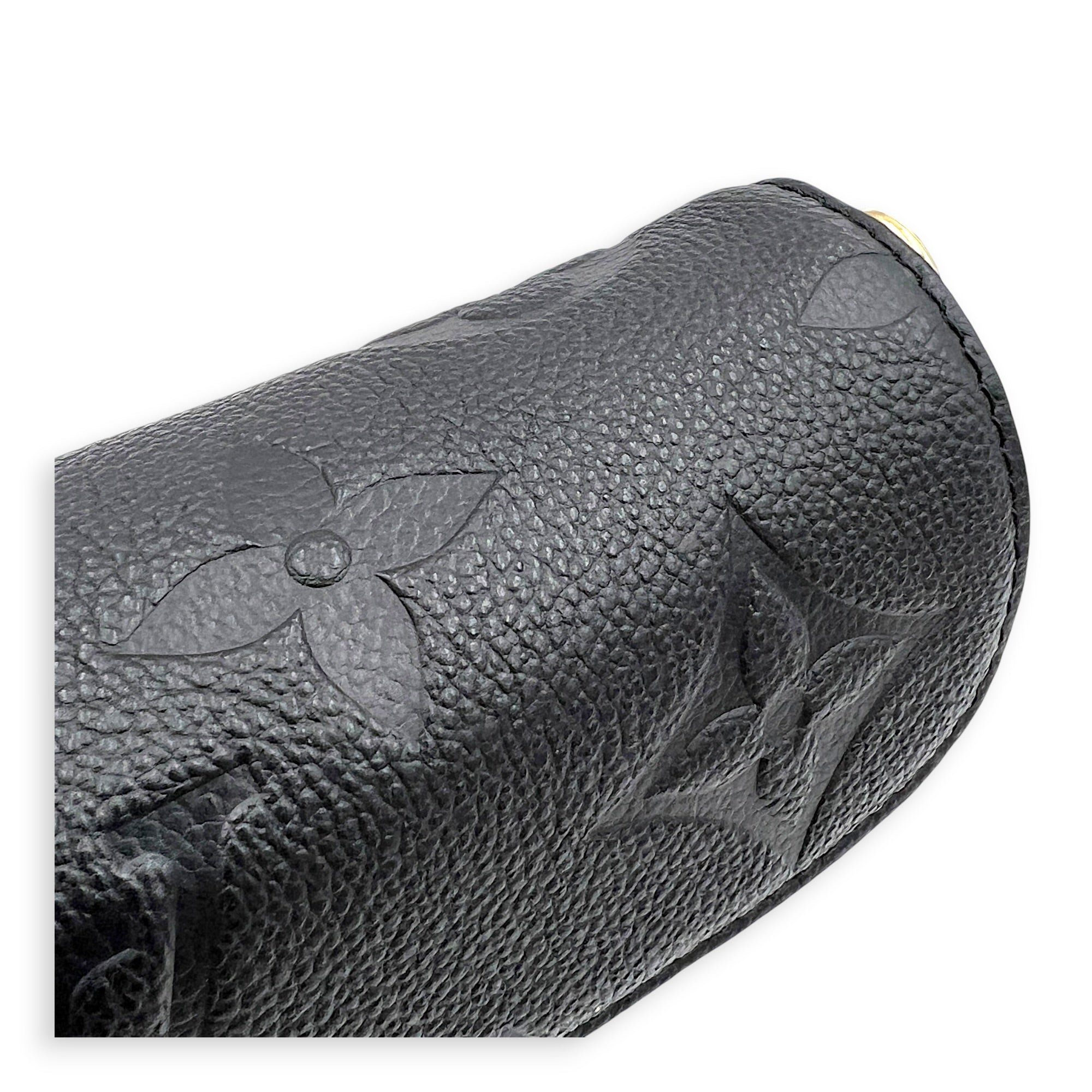 Ivy Wallet On Chain Black in Monogram Empreinte Leather, Gold hardware