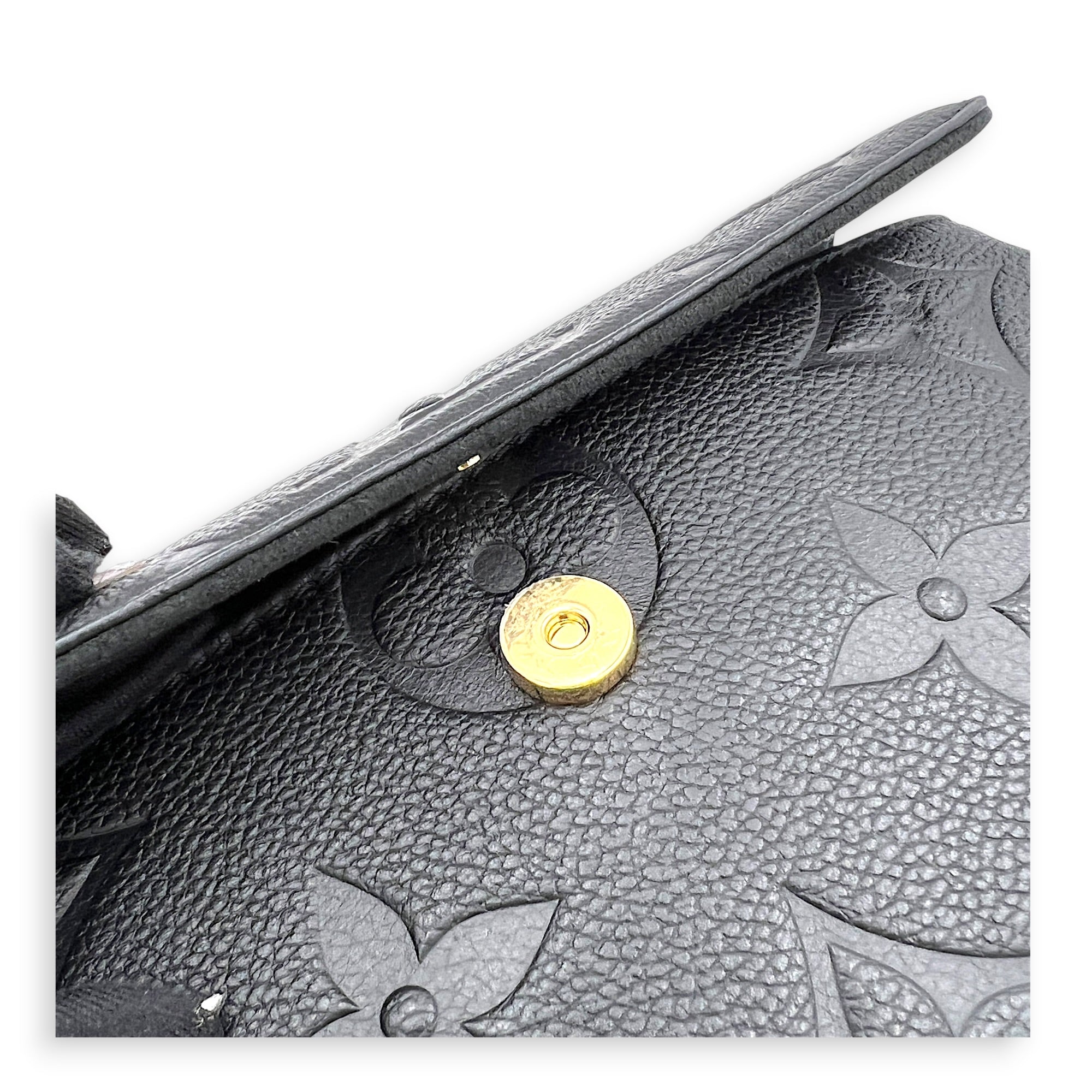 Ivy Wallet On Chain Black in Monogram Empreinte Leather, Gold hardware