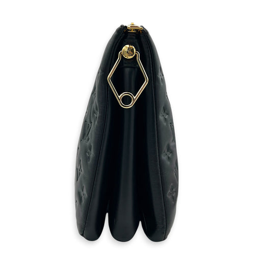 Coussin Shoulder Bag MM Black in Monogram Empreinte Leather, Gold hardware