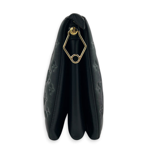 Coussin Shoulder Bag MM Black in Monogram Empreinte Leather, Gold hardware