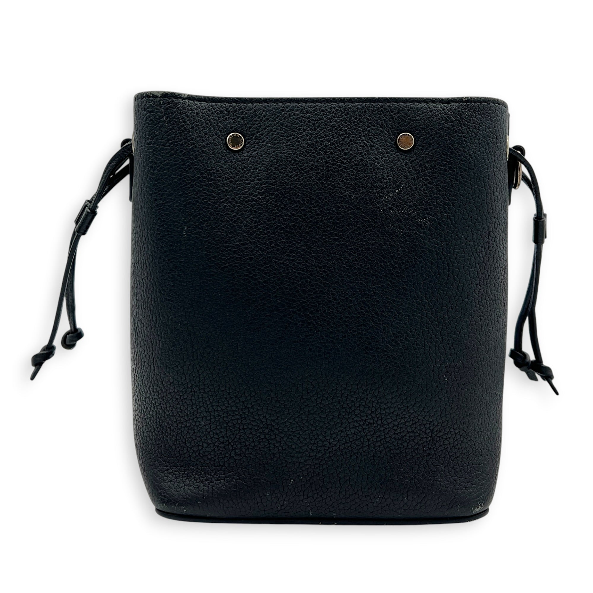 LockMe Bucket Bag Nano  Black in Taurillon Leather, Silver hardware