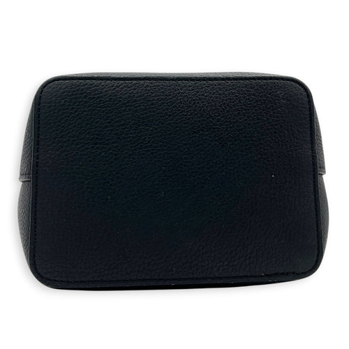 LockMe Bucket Bag Nano  Black in Taurillon Leather, Silver hardware