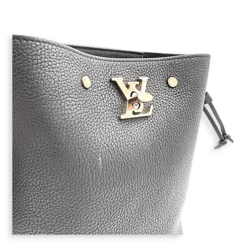 LockMe Bucket Bag Nano  Black in Taurillon Leather, Silver hardware