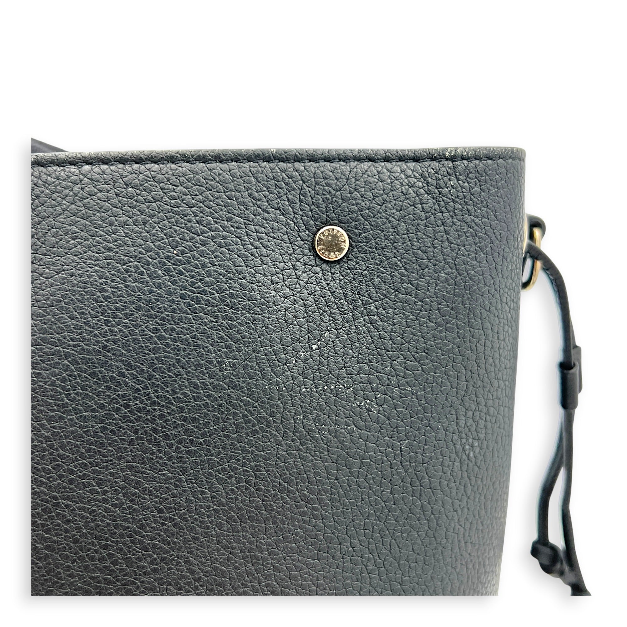 LockMe Bucket Bag Nano  Black in Taurillon Leather, Silver hardware