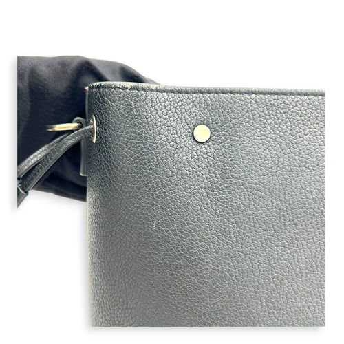 LockMe Bucket Bag Nano  Black in Taurillon Leather, Silver hardware