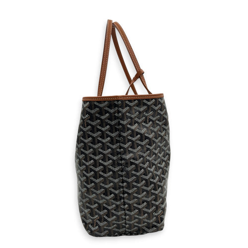 Saint Louis Tote Bag PM Brown in Coated Canvas, Silver hardware