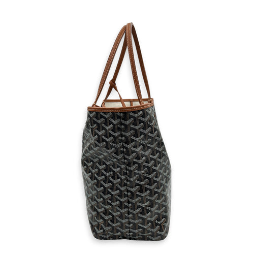 Saint Louis Tote Bag PM Brown in Coated Canvas, Silver hardware