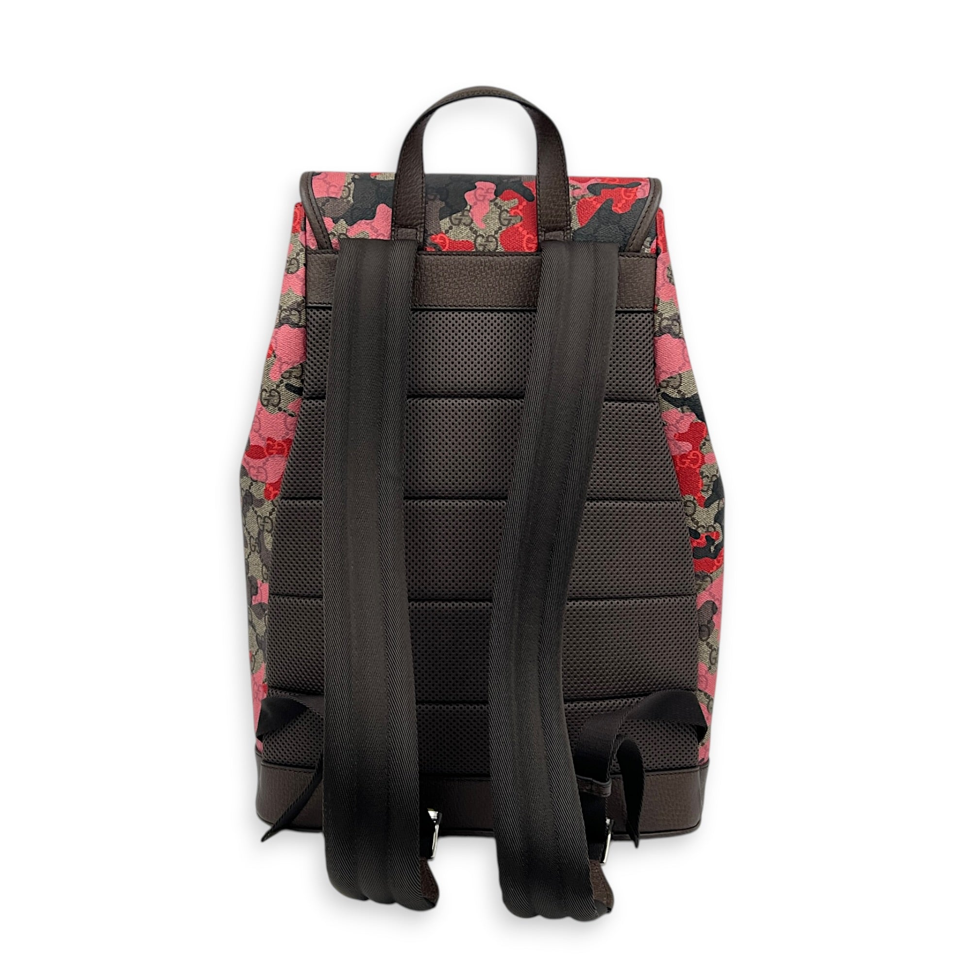 Ophidia Backpack Camouflage in Coated Canvas, Gold hardware