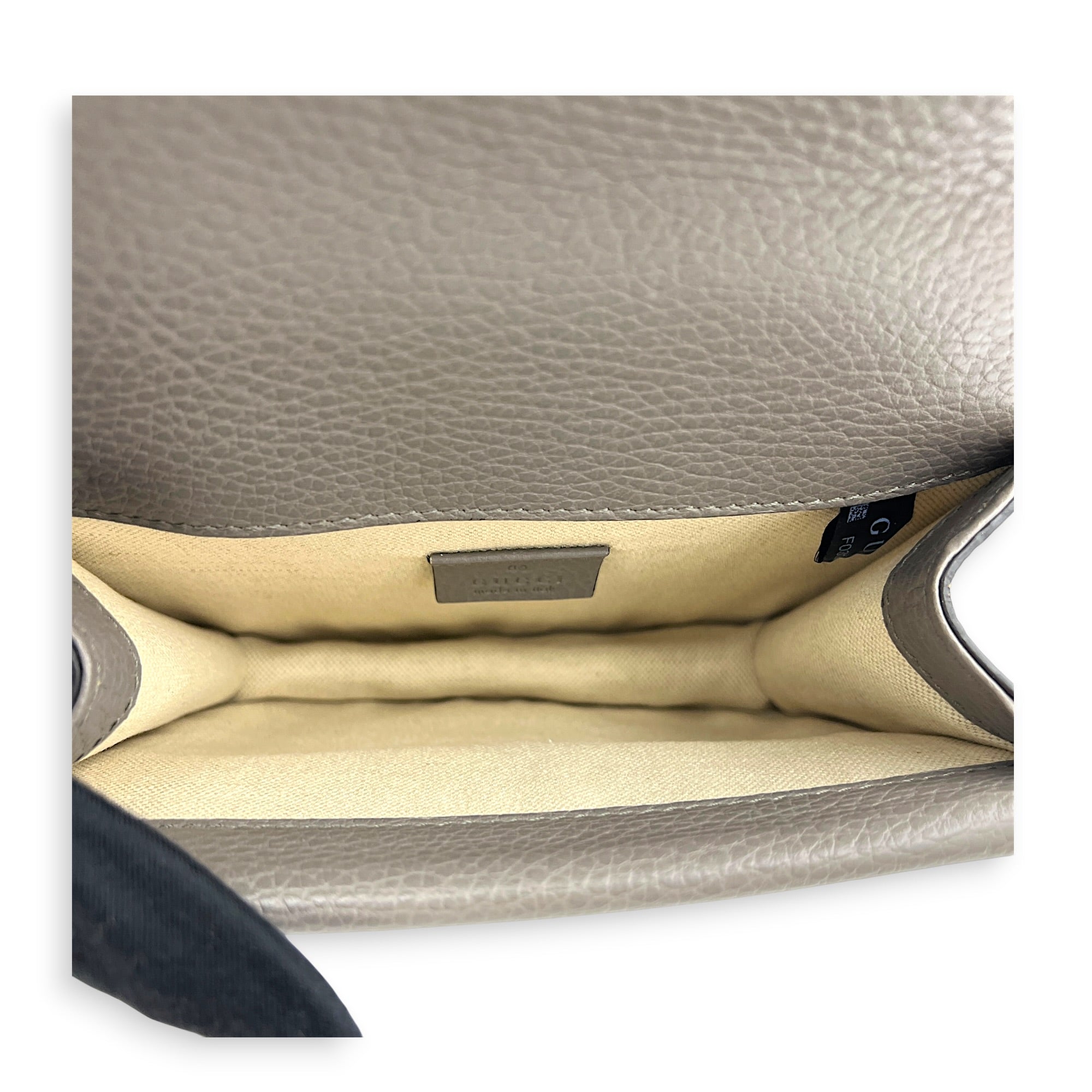 Dionysus Grey Shoulder Bag in Calfskin, Silver hardware