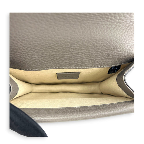 Dionysus Grey Shoulder Bag in Calfskin, Silver hardware