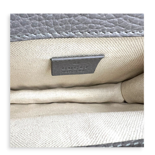 Dionysus Grey Shoulder Bag in Calfskin, Silver hardware
