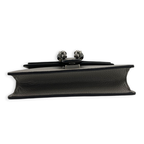 Dionysus Grey Shoulder Bag in Calfskin, Silver hardware