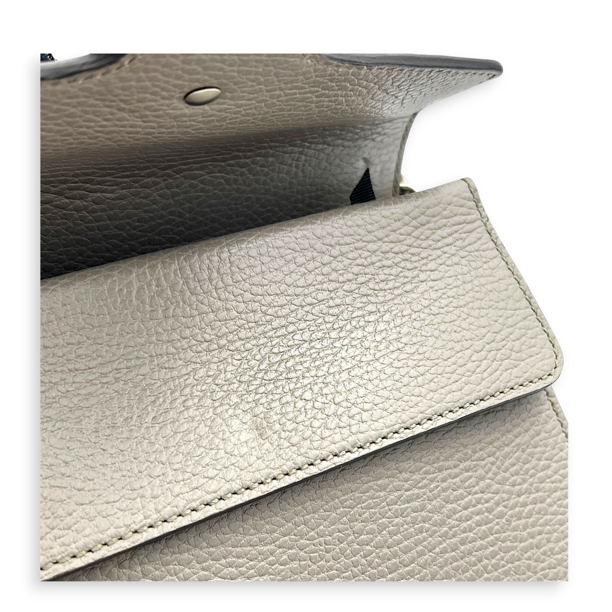 Dionysus Grey Shoulder Bag in Calfskin, Silver hardware