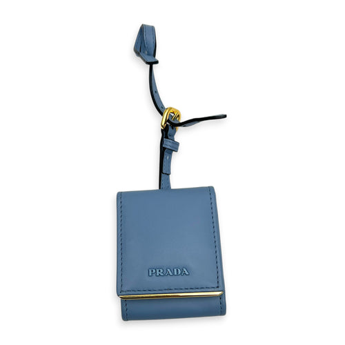 Monochrome Top Handle Bag Blue in Saffiano Leather, Gold hardware