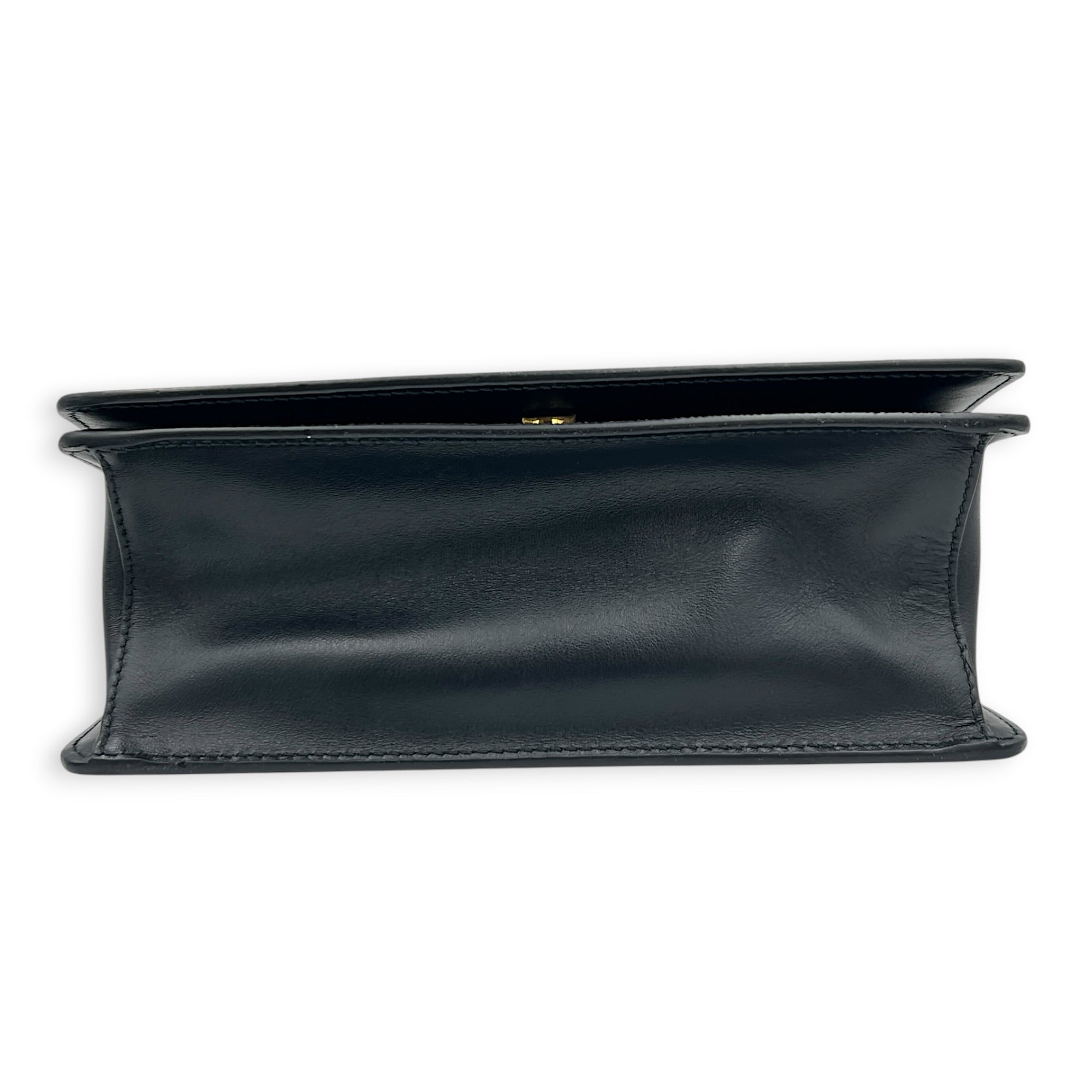 Saffiano Chain Bicolor Shoulder Bag in Saffiano Leather, Gold hardware