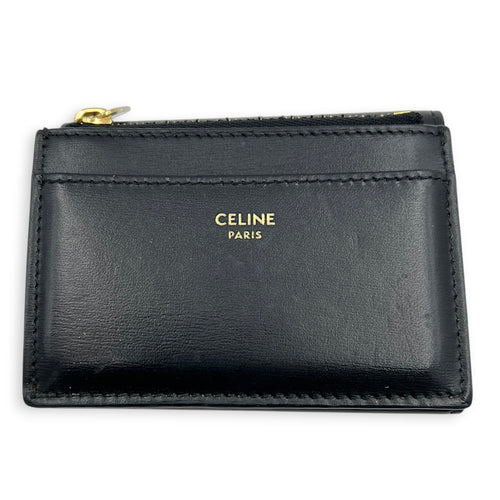 Triomphe Wallet Small Black in Calfskin, Gold hardware