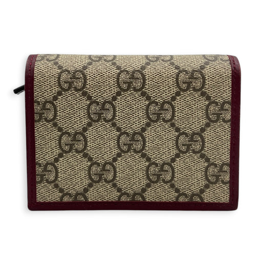 Horsebit 1955 Card Holder Burgundy/Ebony GG Supreme, Gold hardware