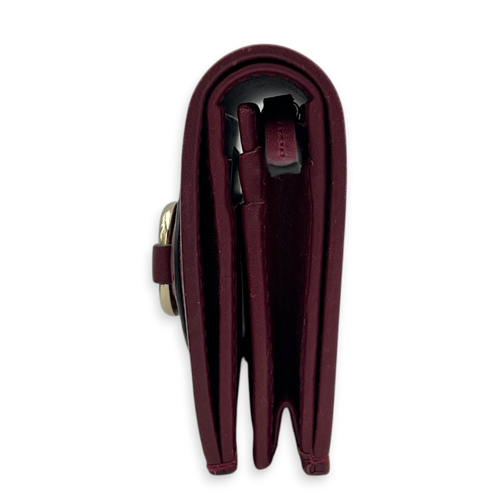 Horsebit 1955 Card Holder Burgundy/Ebony GG Supreme, Gold hardware