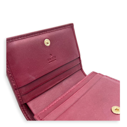 Horsebit 1955 Card Holder Burgundy/Ebony GG Supreme, Gold hardware