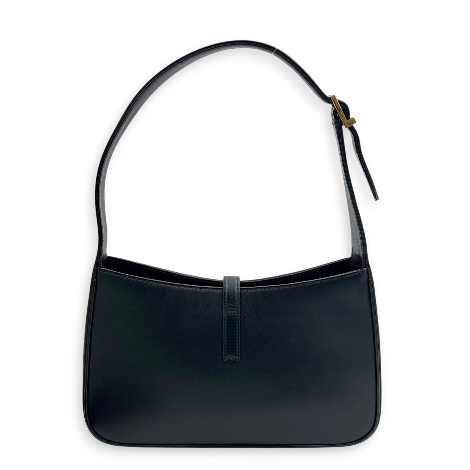 Le 5 A 7 Shoulder Bag Noir in Calfskin, Gold hardware