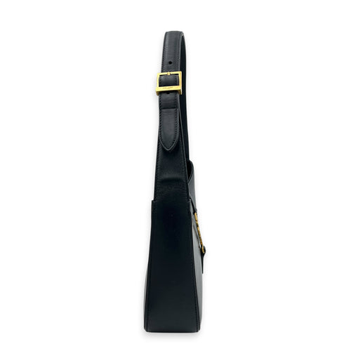 Le 5 A 7 Shoulder Bag Noir in Calfskin, Gold hardware