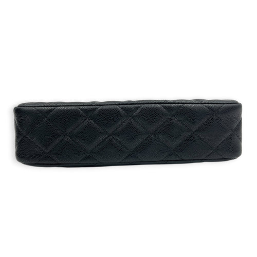 25A Chain Clutch Shoulder Bag Black in Caviar Leather, Gold hardware