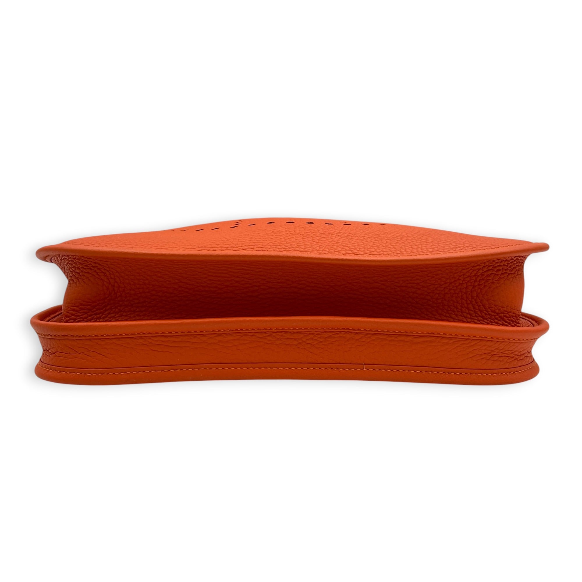 Evelyne III 29 Orange Crossbody Bag in Clemence, Palladium hardware