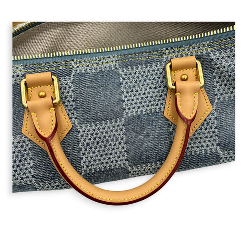 Speedy Bandouliere Top Handle Bag 40 Bleu Denim in Denim, Gold hardware