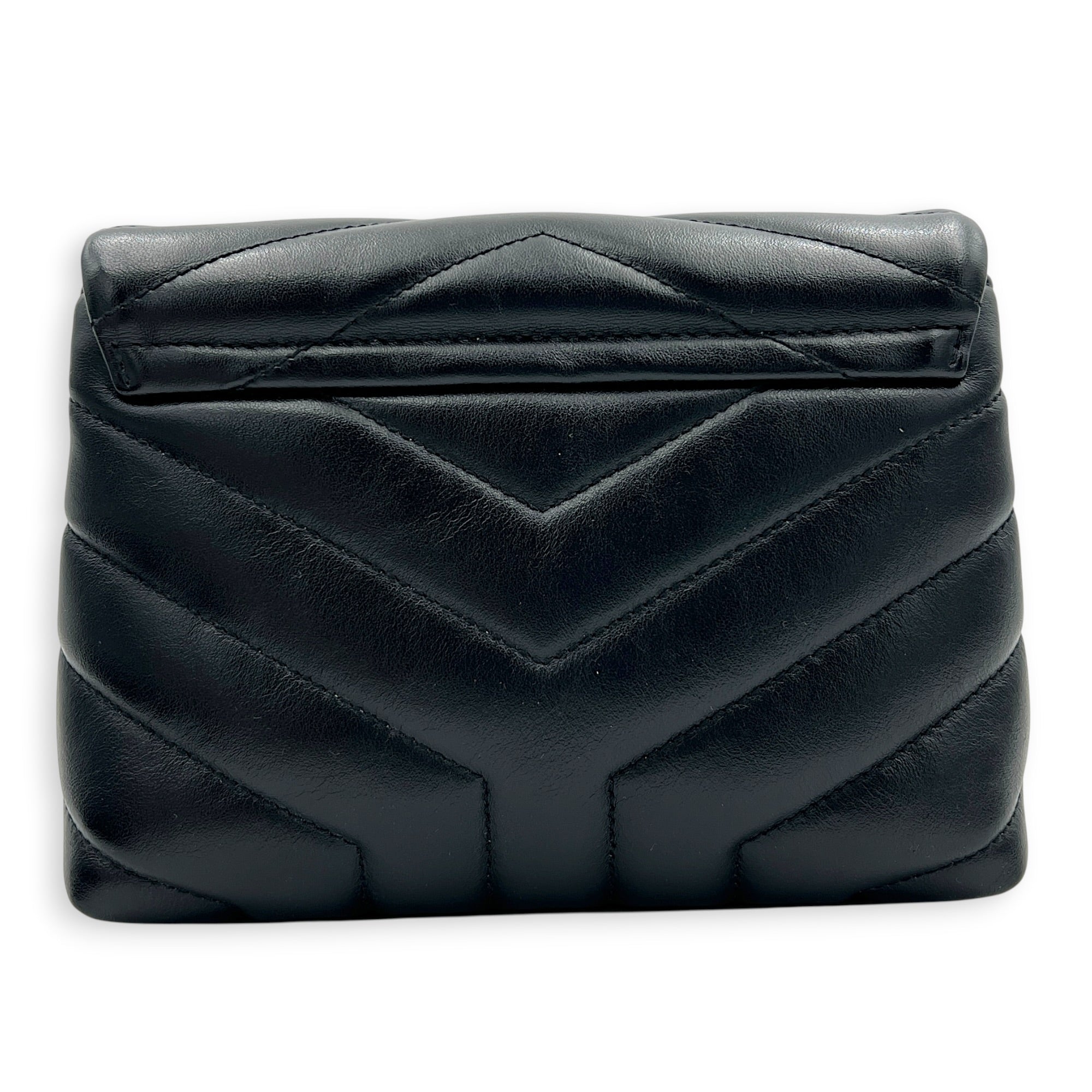 Loulou Toy Black Shoulder Bag in Calfskin, Gold hardware