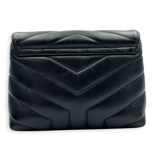 Loulou Toy Black Shoulder Bag in Calfskin, Gold hardware